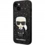 Karl Lagerfeld Glitter Flakes Ikonik brokatowy pokrowiec dla iPhone 14 - czarny
