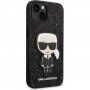 Karl Lagerfeld Glitter Flakes Ikonik brokatowy pokrowiec dla iPhone 14 - czarny