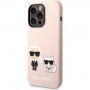 Karl Lagerfeld Karl and Choupette silikonowy pokrowiec z MagSafe dla iPhone 14 Pro Max - różowy