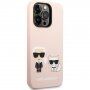 Karl Lagerfeld Karl and Choupette silikonowy pokrowiec z MagSafe dla iPhone 14 Pro Max - różowy