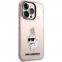 Karl Lagerfeld IML Choupette NFT transparentny pokrowiec dla iPhone 14 Pro Max - różowy