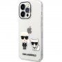 Karl Lagerfeld Ikonik Karl and Choupette pokrowiec dla iPhone 14 Pro Max - przezroczyste