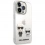 Karl Lagerfeld Ikonik Karl and Choupette pokrowiec dla iPhone 14 Pro Max - przezroczyste