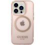 Guess Translucent transparentny pokrowiec z MagSafe dla iPhone 14 Pro Max - różowy