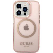 Guess Translucent transparentny pokrowiec z MagSafe dla iPhone 14 Pro Max - różowy