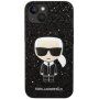 Karl Lagerfeld Glitter Flakes Ikonik brokatowy pokrowiec dla iPhone 14 - czarny