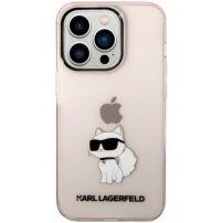 Karl Lagerfeld IML Choupette NFT transparentny pokrowiec dla iPhone 14 Pro Max - różowy