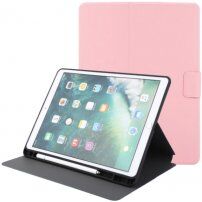 Pokrowiec ze skóry PU ze stojakiem i miejscem na Apple Pencil do iPad 10,2" (2019-2021) / Air 3 (2019) / Pro 10,5" - różowe