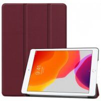 Pokrowiec ze skóry PU z funkcją usypiania dla iPad 10,2" (2019-2021) - bordowy