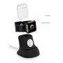 Usams silikonowy stojak 2w1 dla Apple Watch / AirPods - czarny