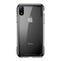 BASEUS Armor etui przezroczyste z ramką dla iPhone XR - czarne