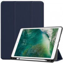 Pokrowiec ze skóry PU z miejscem na Apple Pencil i funkcją usypiania dla iPad Air 3 (2019) / Pro 10,5" - ciemnoniebieski