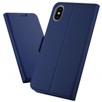 Pokrowiec flip ze stojakiem dla iPhone XS Max - ciemnoniebieski