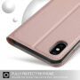 Pokrowiec flip ze stojakiem dla iPhone XS Max - różowo-złoty