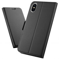 Pokrowiec flip ze stojakiem dla iPhone XS Max - czarny