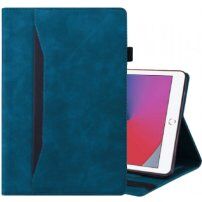 Elegancki pokrowiec z miejscem na karty dla iPad 9,7" (2017/2018) / Air 1 / 2 / Pro 9,7" - ciemnoniebieskie