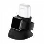 Usams silikonowy stojak 2w1 dla Apple Watch / AirPods - czarny
