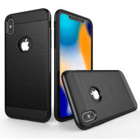 Odporne etui do iPhone XS Max - tekstura szlifowana - czarne