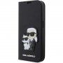 Karl Lagerfeld Saffiano Karl and Choupette NFT flip pokrowiec dla iPhone 14 Pro Max - czarne