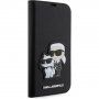 Karl Lagerfeld Saffiano Karl and Choupette NFT flip pokrowiec dla iPhone 14 Pro Max - czarne