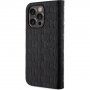 Karl Lagerfeld Saffiano Monogram flip pokrowiec dla iPhone 14 Pro Max - czarne