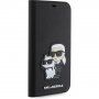 Karl Lagerfeld Saffiano Karl and Choupette NFT flip pokrowiec dla iPhone 11 - czarne
