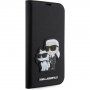 Karl Lagerfeld Saffiano Karl and Choupette NFT flip pokrowiec dla iPhone 13 Pro Max - czarne