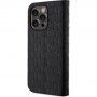Karl Lagerfeld Saffiano Monogram flip pokrowiec dla iPhone 13 Pro - czarne