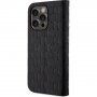 Karl Lagerfeld Saffiano Monogram flip pokrowiec dla iPhone 13 Pro Max - czarne