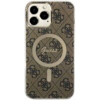 Guess 4G IML pokrowiec z MagSafe dla iPhone 13 Pro Max - brązowe