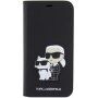Karl Lagerfeld Saffiano Karl and Choupette NFT flip pokrowiec dla iPhone 14 - czarne