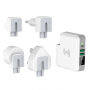 Ładowarka / power bank 6700mAh z wymiennymi wtyczkami (AU / UK / US / EU) i ładowaniem bezprzewodowym
