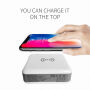 Ładowarka / power bank 6700mAh z wymiennymi wtyczkami (AU / UK / US / EU) i ładowaniem bezprzewodowym