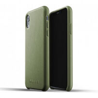 Mujjo Full Leather pokrowiec do iPhone XR - oliwkowy
