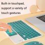 Bezprzewodowa klawiatura z touchpadem i zestaw bezprzewodowej myszy Bluetooth - biała