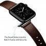 Elegancki pasek z prawdziwej skóry dla Apple Watch Ultra 49mm / 46mm / 45mm / 44mm / 42mm - ciemnobrązowy