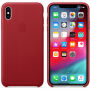 Oryginalny Apple pokrowiec skórzany do iPhone XS Max - czerwony