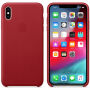 Oryginalny Apple pokrowiec skórzany do iPhone XS Max - czerwony
