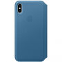 Oryginalny Apple Folio pokrowiec skórzany do iPhone XS Max - niebiesko-szary