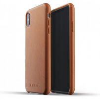 Mujjo Full Leather pokrowiec do iPhone XS Max - żółto-brązowy