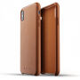 Mujjo Full Leather pokrowiec do iPhone XS Max - żółto-brązowy
