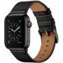 Elegancki pasek z prawdziwej skóry dla Apple Watch Ultra 49mm / 46mm / 45mm / 44mm / 42mm - czarny