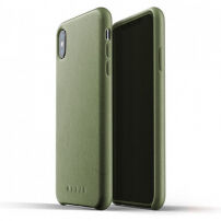 Mujjo Full Leather pokrowiec do iPhone XS Max - oliwkowy