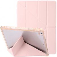 Etui z przezroczystym tyłem i podstawką origami dla iPad 10,2" (2019-2021) / Air 3 (2019) / Pro 10,5" - różowe