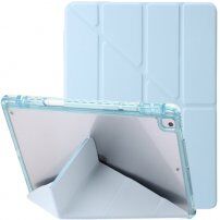 Etui z przezroczystym tyłem i podstawką origami dla iPad 10,2" (2019-2021) / Air 3 (2019) / Pro 10,5" - niebieskie