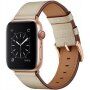 Elegancki pasek z prawdziwej skóry dla Apple Watch Ultra 49mm / 46mm / 45mm / 44mm / 42mm - beżowe