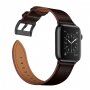 Elegancki pasek z prawdziwej skóry dla Apple Watch Ultra 49mm / 46mm / 45mm / 44mm / 42mm - ciemnobrązowy
