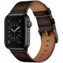 Elegancki pasek z prawdziwej skóry dla Apple Watch Ultra 49mm / 46mm / 45mm / 44mm / 42mm - ciemnobrązowy