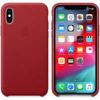 Oryginalny Apple pokrowiec skórzany do iPhone XS - czerwony