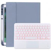 Obudowa z podświetlaną klawiaturą, touchpadem i miejscem na Apple Pencil do iPad 10,2" (2019-2021) / Air 3 (2019) / Pro 10,5" - niebiesko-szary